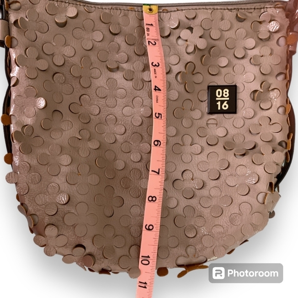 EUC Leather Adjustable Crossbody w/ floral cutouts, Luxury German Brand - Picture 7 of 11